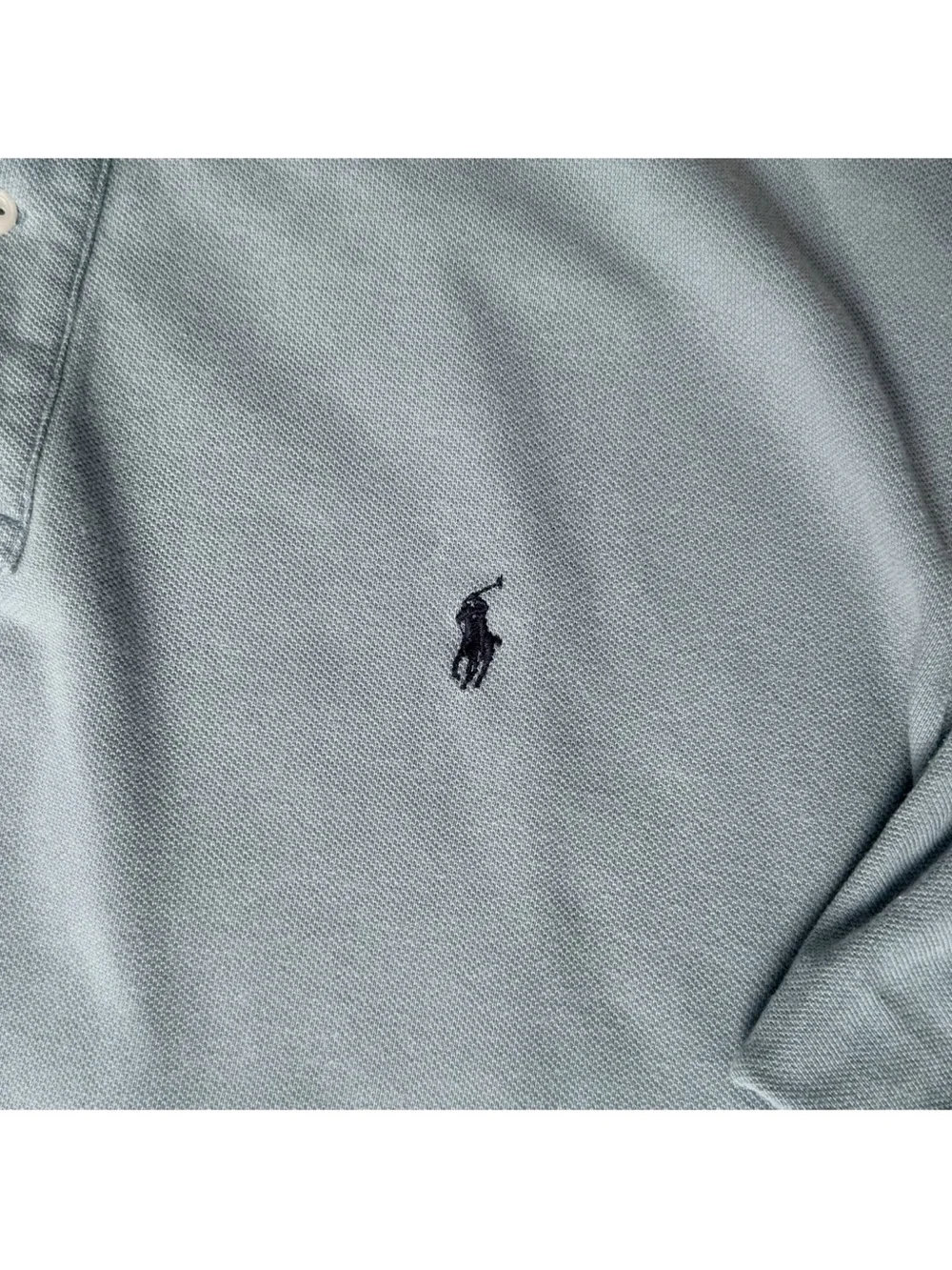 Polo Ralph Lauren Pique Mesh Polo Shirt Men's Large Blue Short Sleeve Cotton